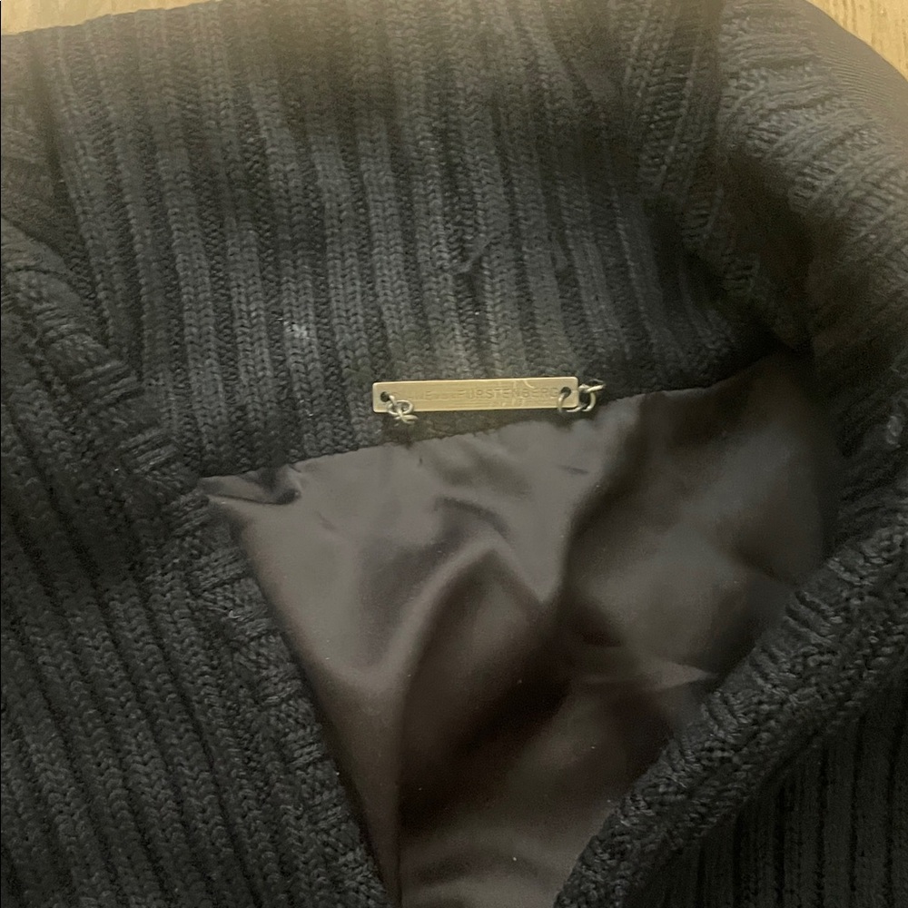 Black Ribbed Button-Up Jacket - image 2